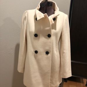 Ann Taylor off white/cream Pea Coat.